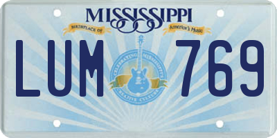MS license plate LUM769