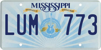 MS license plate LUM773