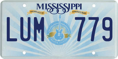 MS license plate LUM779