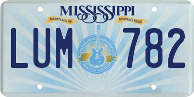 MS license plate LUM782