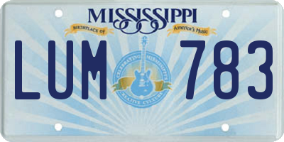 MS license plate LUM783