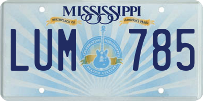 MS license plate LUM785