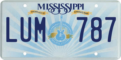 MS license plate LUM787