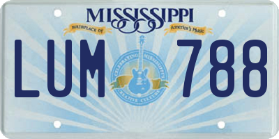 MS license plate LUM788