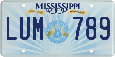 MS license plate LUM789