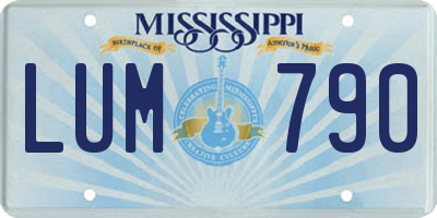 MS license plate LUM790