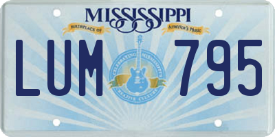 MS license plate LUM795