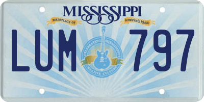 MS license plate LUM797