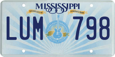 MS license plate LUM798