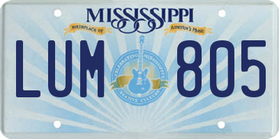 MS license plate LUM805