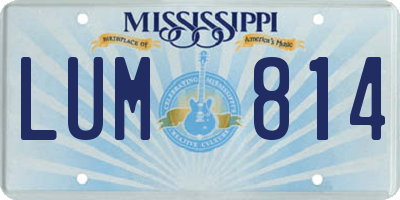 MS license plate LUM814