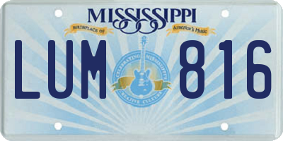 MS license plate LUM816