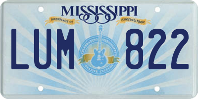 MS license plate LUM822