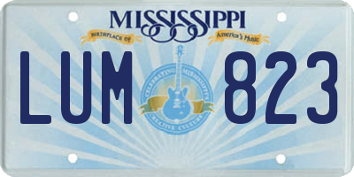 MS license plate LUM823