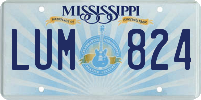 MS license plate LUM824