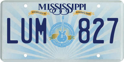 MS license plate LUM827