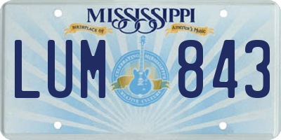 MS license plate LUM843