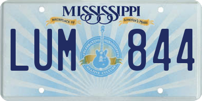 MS license plate LUM844