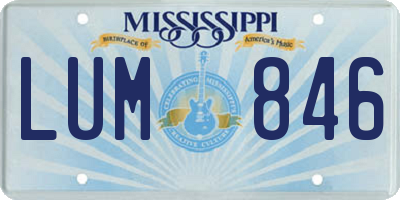 MS license plate LUM846