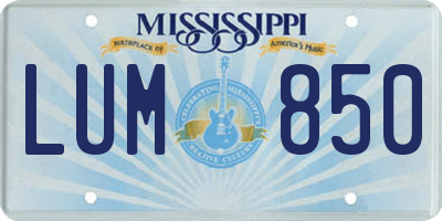 MS license plate LUM850