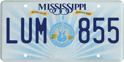 MS license plate LUM855