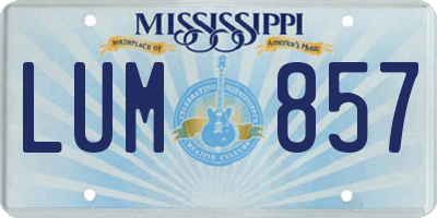 MS license plate LUM857