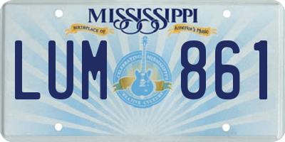 MS license plate LUM861