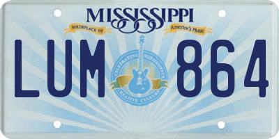 MS license plate LUM864
