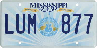 MS license plate LUM877