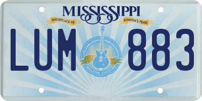 MS license plate LUM883