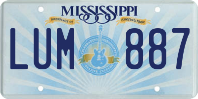 MS license plate LUM887