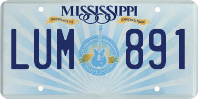 MS license plate LUM891
