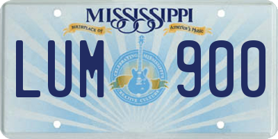 MS license plate LUM900