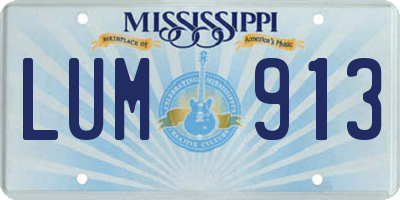 MS license plate LUM913