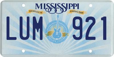 MS license plate LUM921