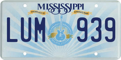 MS license plate LUM939