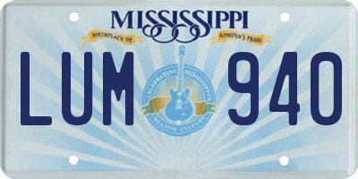 MS license plate LUM940