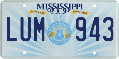 MS license plate LUM943