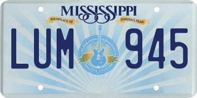 MS license plate LUM945