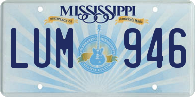MS license plate LUM946