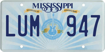MS license plate LUM947