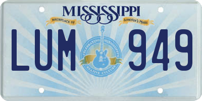 MS license plate LUM949