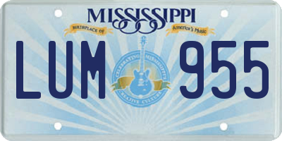 MS license plate LUM955