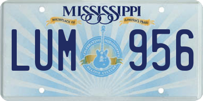 MS license plate LUM956