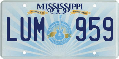 MS license plate LUM959