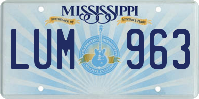 MS license plate LUM963