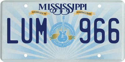 MS license plate LUM966