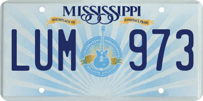 MS license plate LUM973