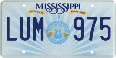 MS license plate LUM975