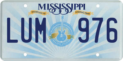 MS license plate LUM976